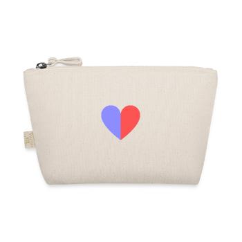 Two-tone heart lilac-red - Organic Pouch - nature - Front