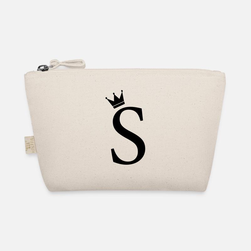 S monogram crown - Organic Pouch - nature
