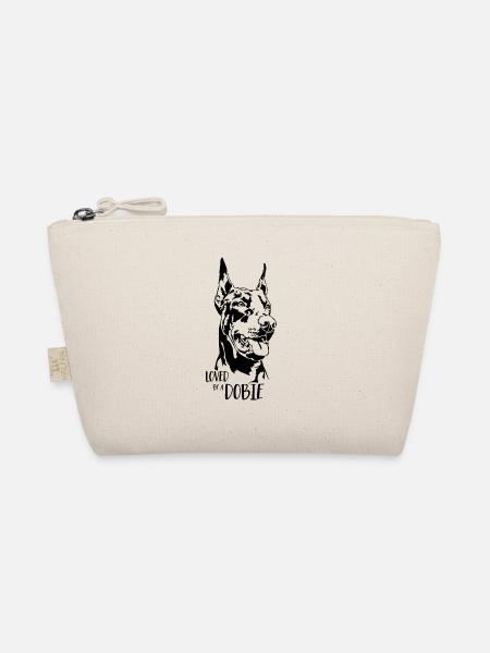 Loved by a Dobie Dog Saying Doberman Wilsigns - Organic Pouch - nature - Front