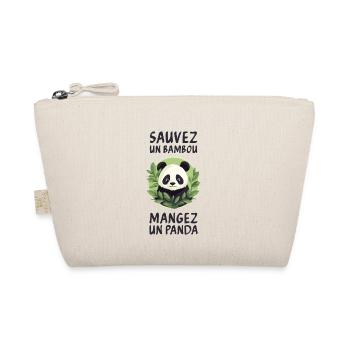 Save a bamboo, eat a panda. - Organic Pouch - nature - Front