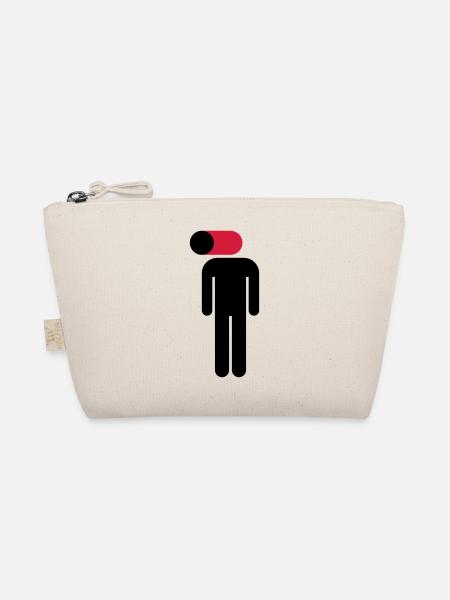 Mobile on, brain off - Organic Pouch - nature - Front