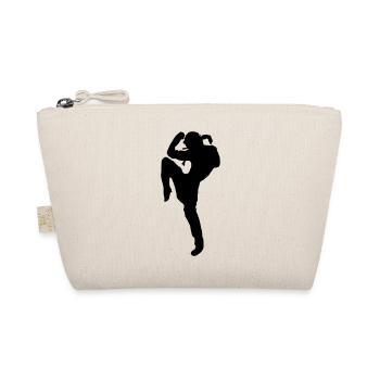Muay Thai Silhouette Kickboxen Kampfsport MMA gift - Bio-Täschchen - Natur - Vorne
