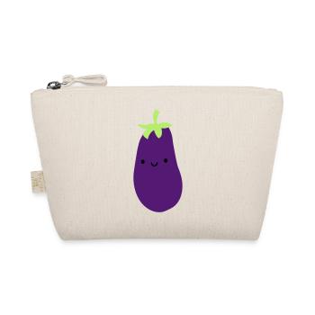 aubergine avec visage yeux bouche mignonne sweet ge - Trousse biologique - nature - Devant