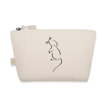 Mouse Line Art - Minimalist - Organic Pouch - nature - Front