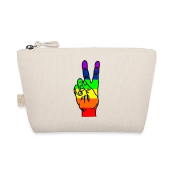 Rainbow hand peace - Organic Pouch - nature - Front