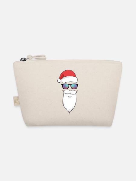 Weihnachtsmann mit Sonnenbrille - Bio-Täschchen - Natur