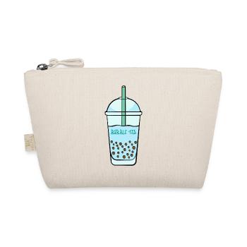 Ein plastik Becher Boba Tea Getränk Bubble Tea - Bio-Täschchen - Natur - Vorne