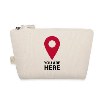 Navigation pin with the font: you are here - Organic Pouch - nature - Front