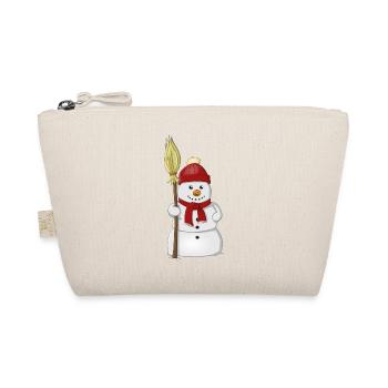 Bonhomme de neige avec balai, chapeau rouge et écharpe - Trousse biologique - nature - Devant