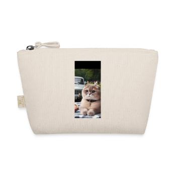 Cute Scottish fold cat, bonia,picknic and old car - Organic Pouch - nature - Front