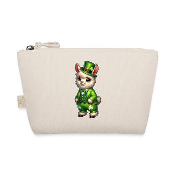 Sweet Llama St. Patrick's Day Cartoon - Organic Pouch - nature - Front