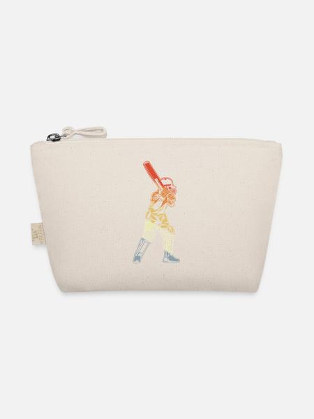 Retro Cricket Batter - Bio-Täschchen - Natur - Vorne
