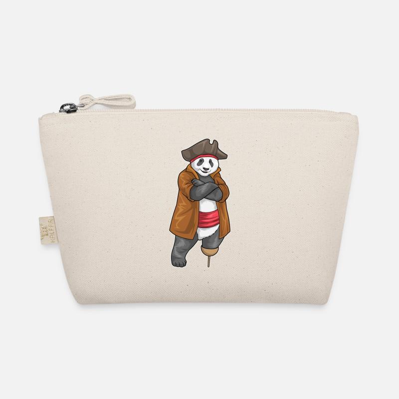 Panda Pirat Holzbein Bio-Täschchen