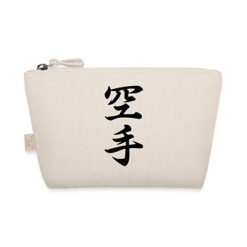 Karate Zeichen – Japanisches Kanji Brush Art, Budo - Bio-Täschchen - Natur - Vorne