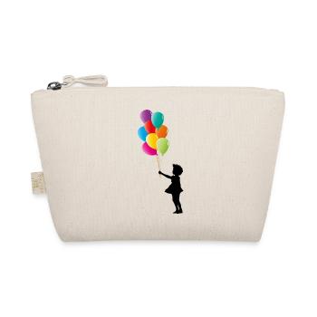 Girl with colorful balloons - Organic Pouch - nature - Front