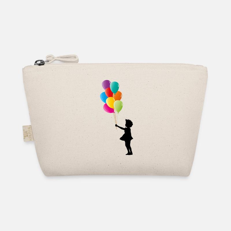 Mädchen mit bunten Luftballons - Bio-Täschchen - Natur