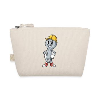 Technician Cartoon Wrench Humor Mechanic - Organic Pouch - nature - Front