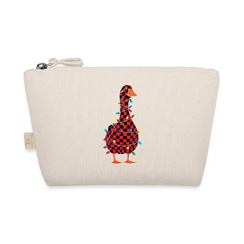 Humor Gans Weihnachtsplaid Rot Plaid - Bio-Täschchen - Natur - Vorne