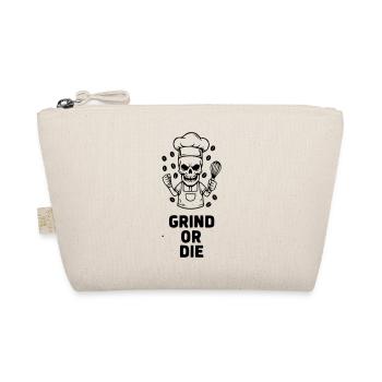 Grind or Die Totenkopf Barista Vektor - Bio-Täschchen - Natur - Vorne