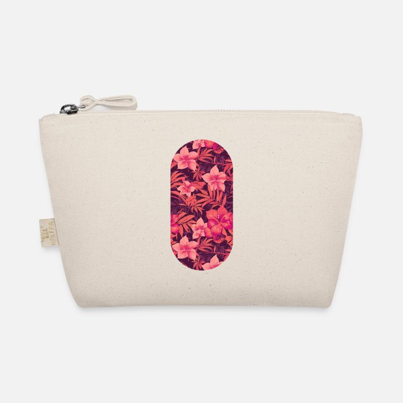 Hibiscus Night Tropical Pattern Organic Pouch
