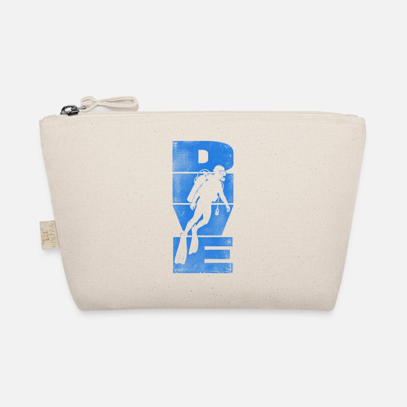 Deep Sea Diver Blue Silhouette Organic Pouch