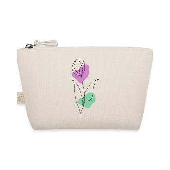 Lineart Tulip with Pastel Shapes - Organic Pouch - nature - Front