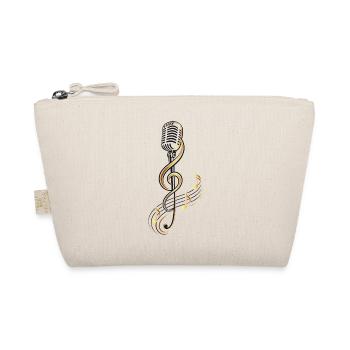 Microphone with treble clef – music motif - Organic Pouch - nature - Front