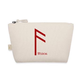 Ansuz Rune Weisheit Rot – Wikinger Futhark - Bio-Täschchen - Natur - Vorne