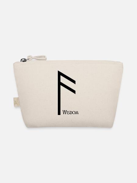 Ansuz Rune Weisheit Schwarz – Wikinger Futhark - Bio-Täschchen - Natur