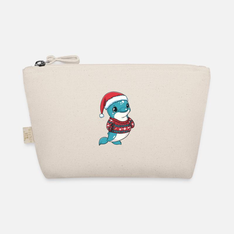 Delfin Weihnachten Comic Bio-Täschchen