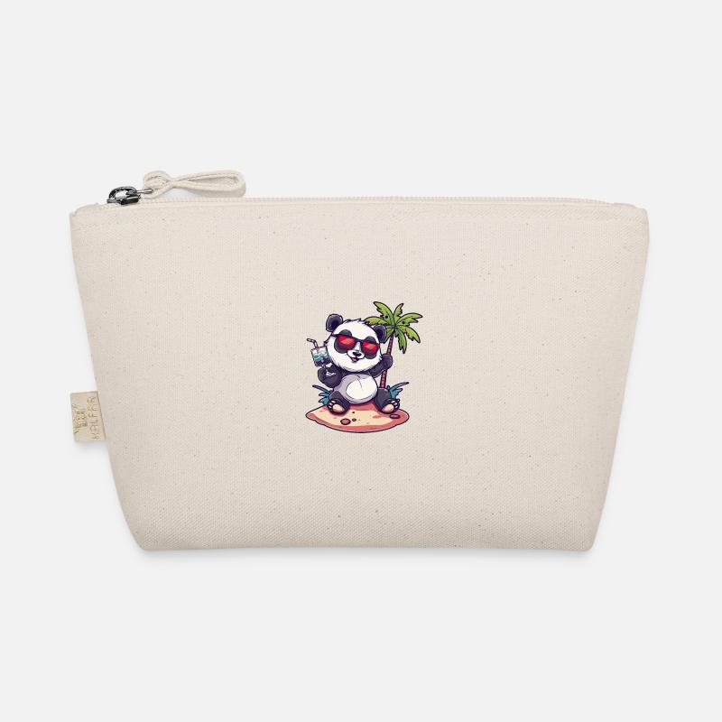 Panda Summer Beach Comic Organic Pouch