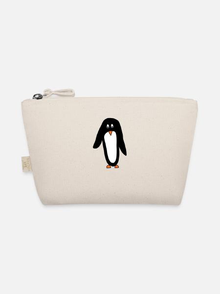 uiiii Handmade Animal "Penguin" - Organic Pouch - nature - Front