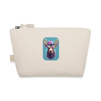 Moose with cap and sunglasses, King of the Forest - Organic Pouch - nature - Front