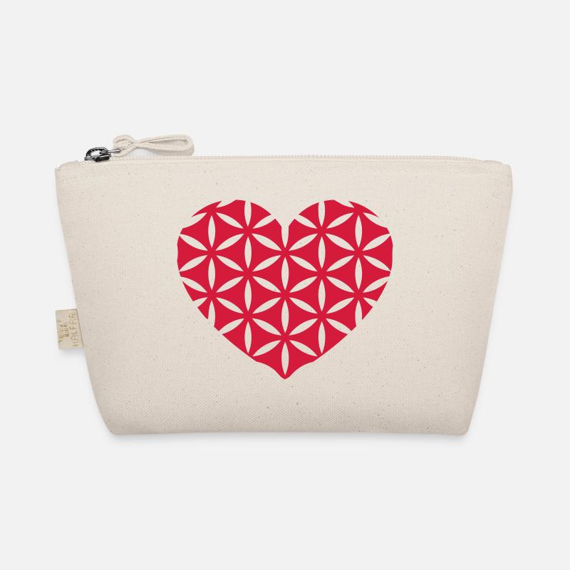 Blume des Lebens | flower of life | HERZ - Bio-Täschchen - Natur