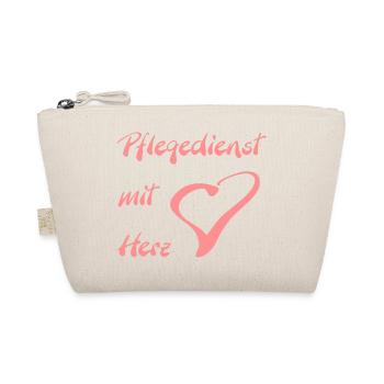 Pflegedienst mit Herz Brust gross - Bio-Täschchen - Natur - Vorne