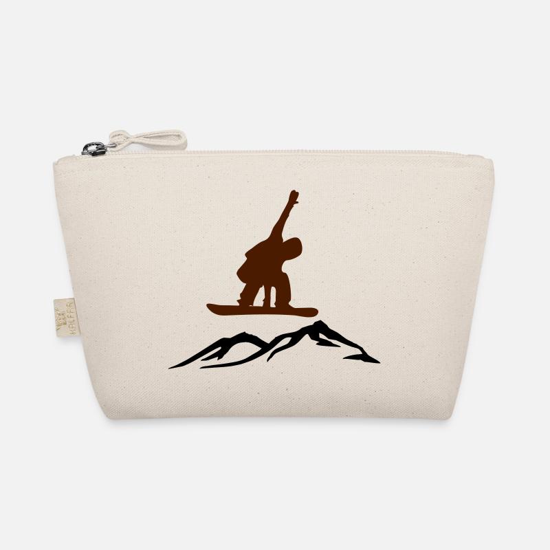 Snowboarders on the mountain Organic Pouch