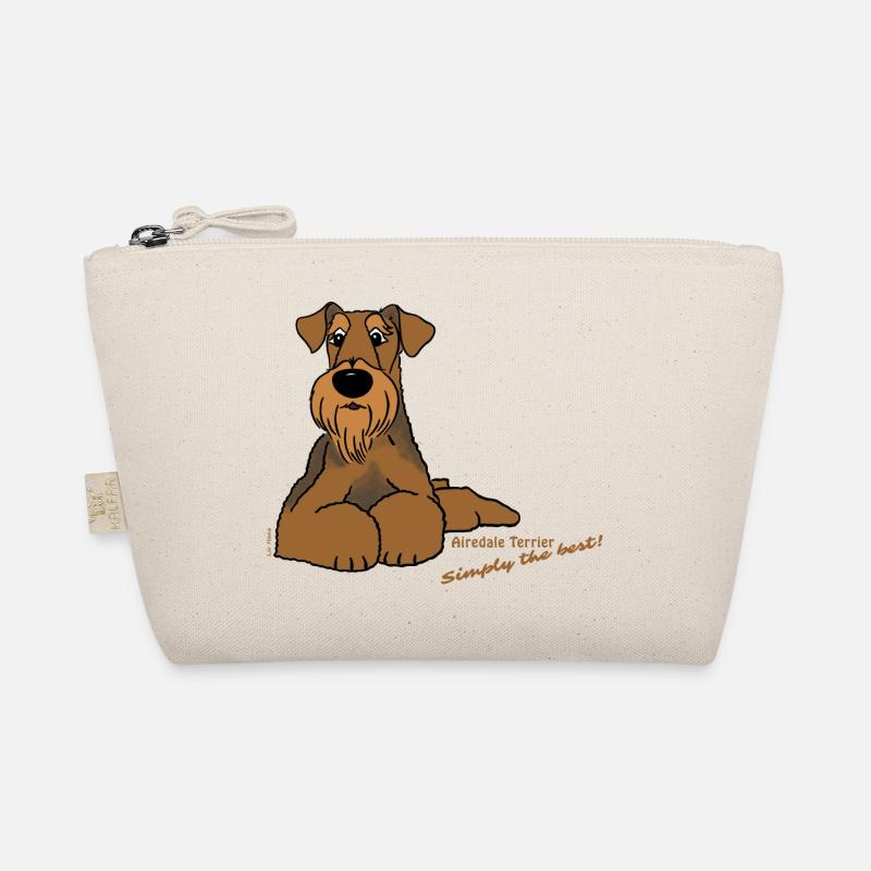 Airedale Terrier liegend Bio-Täschchen