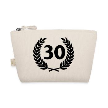 Laurel wreath & Number (30) - Organic Pouch - nature - Front