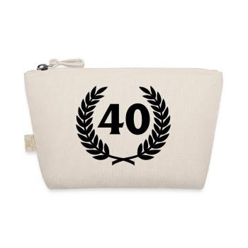 Laurel wreath & Number (40) - Organic Pouch - nature - Front