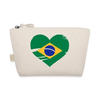 I love Brasil - Brasilien Flaggen Herz - Bio-Täschchen - Natur - Vorne