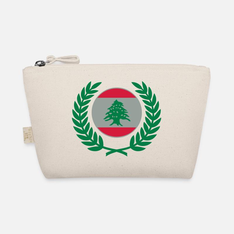 Libanon (Flagge & Lorbeerkranz) Bio-Täschchen
