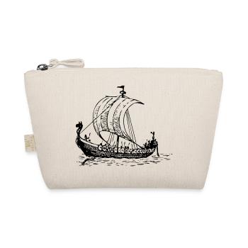 vikings wickinger warrior vikingboat boot10 - Organic Pouch - nature - Front