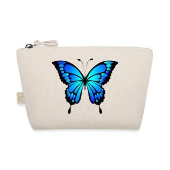 Papillon bleu idée cadeau - Trousse biologique - nature - Devant