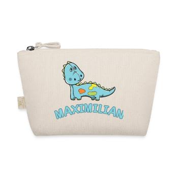 Dinosaurier lustig Kind Maximilian Geschenk Geburt - Bio-Täschchen - Natur - Vorne