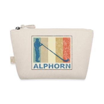 Retro Vintage Style Alphorn Alpenhorn Musik - Bio-Täschchen - Natur - Vorne