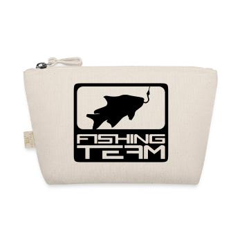 fishing team sport logo red blue caught fish - Organic Pouch - nature - Front