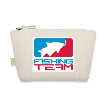 fishing team sport logo red blue caught fish - Organic Pouch - nature - Front