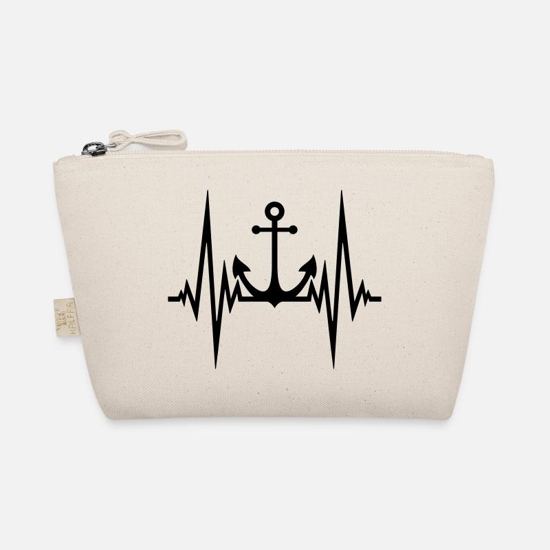 heartbeat pulse frequency anchor boat ship swim Organic Pouch