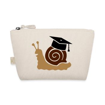 Schnecke mit Doktorhut, Doktorarbeit, Promotion - Bio-Täschchen - Natur - Vorne