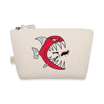 Monster Fish Eats Diver - Organic Pouch - nature - Front